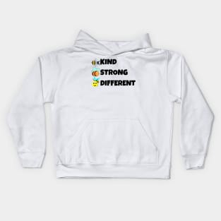 Bee Kind Bee Strong Bee Different Kids Hoodie